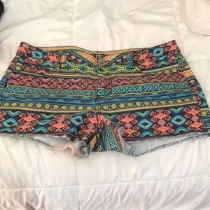Forever 21 Tribal Denim Shorts